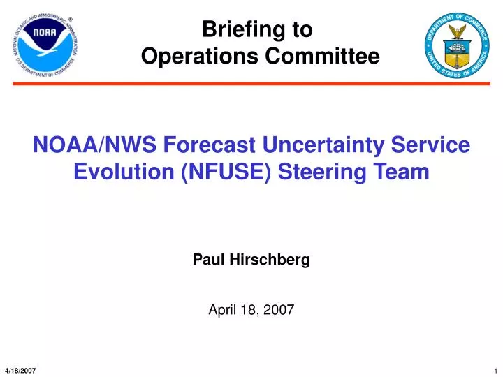 noaa nws forecast uncertainty service evolution nfuse steering team