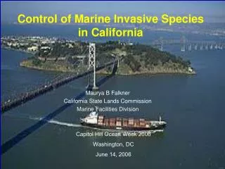 Control of Marine Invasive Species in California