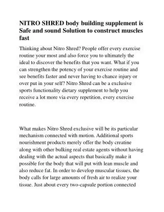 Nitro Shred Bodybuilding supplement facts