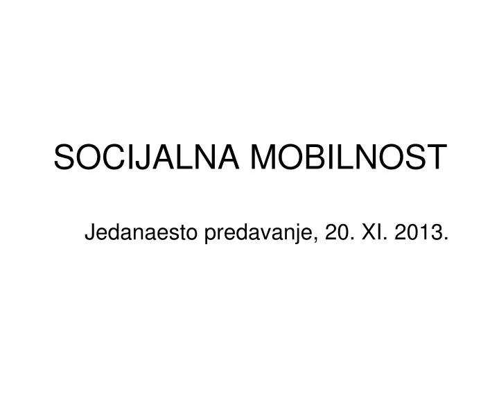 socijalna mobilnost