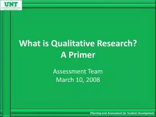 What is Qualitative Research? A Primer