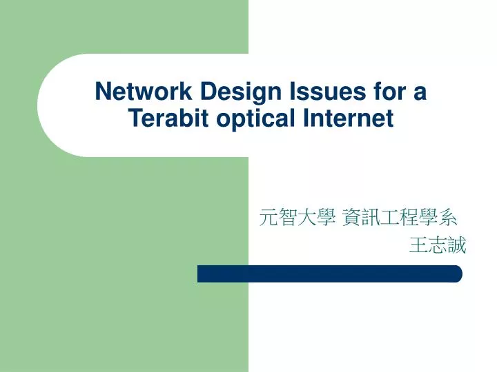network design issues for a terabit optical internet