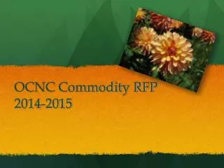 OCNC Commodity RFP 2014-2015