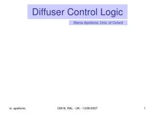 Diffuser Control Logic