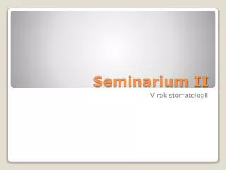 seminarium ii