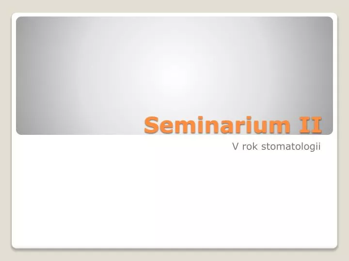 seminarium ii