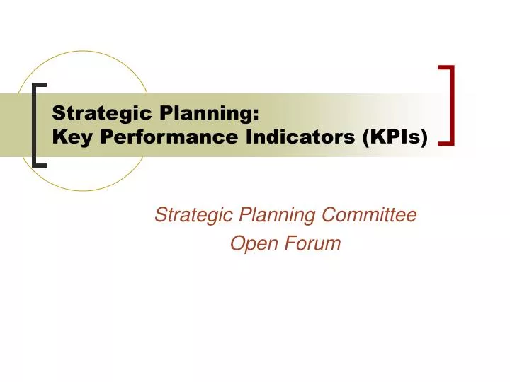 strategic planning key performance indicators kpis