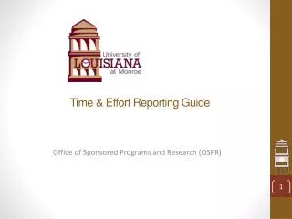 Time &amp; Effort Reporting Guide