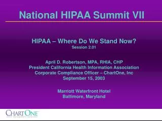 National HIPAA Summit VII