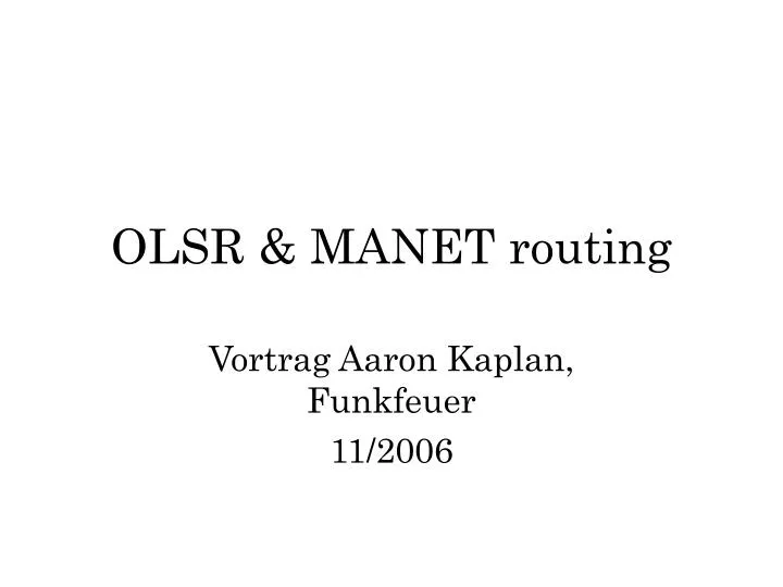 olsr manet routing