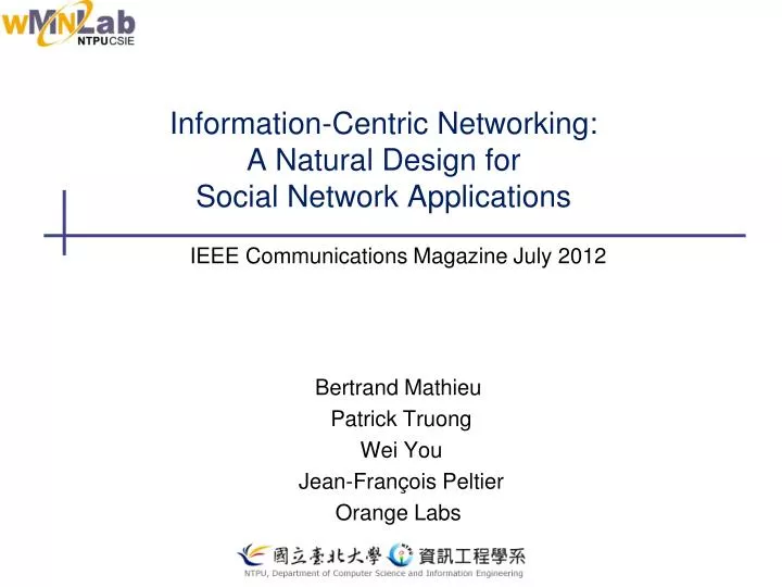 information centric networking a natural design for social network applications