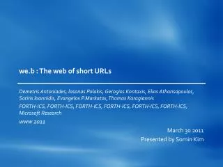 we.b : The web of short URLs