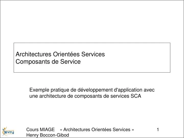 architectures orient es services composants de service