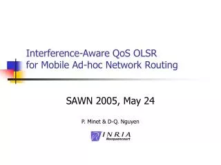Interference-Aware QoS OLSR for Mobile Ad-hoc Network Routing