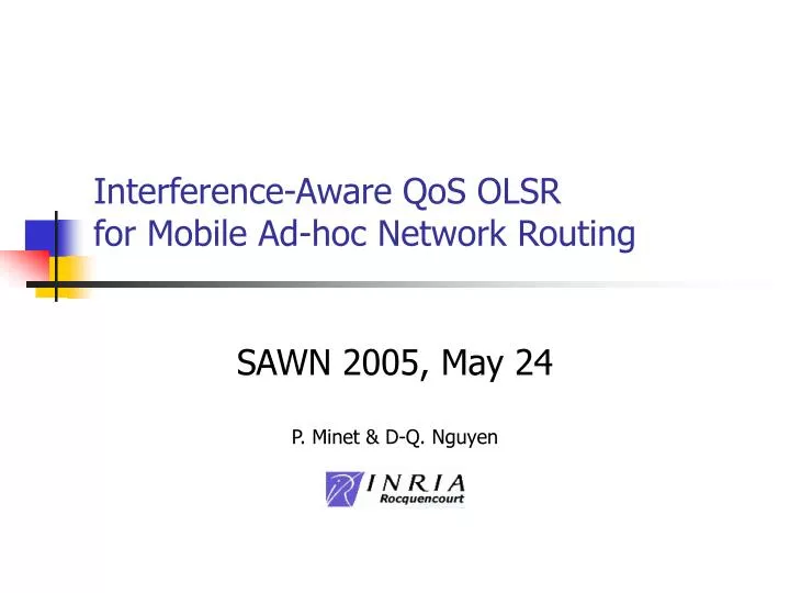 interference aware qos olsr for mobile ad hoc network routing