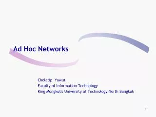 ad hoc networks