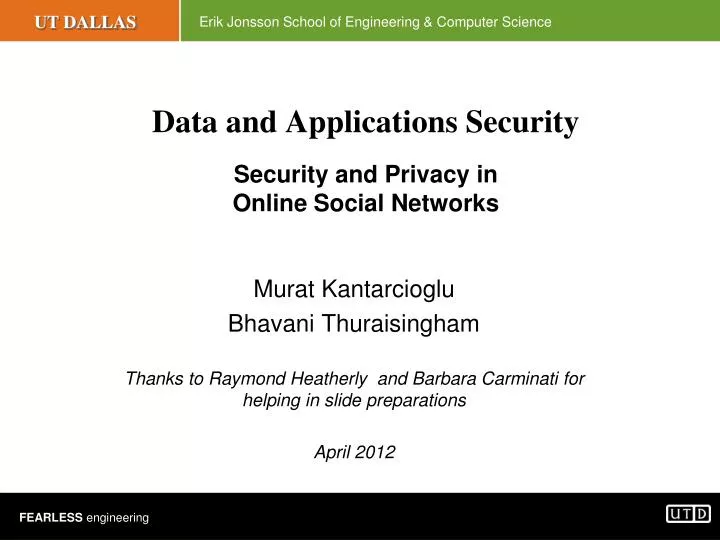 data and applications security security and privacy in online social networks