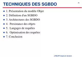 techniques des sgbdo