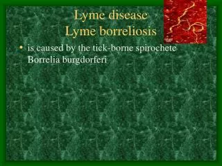 Lyme disease Lyme borreliosis