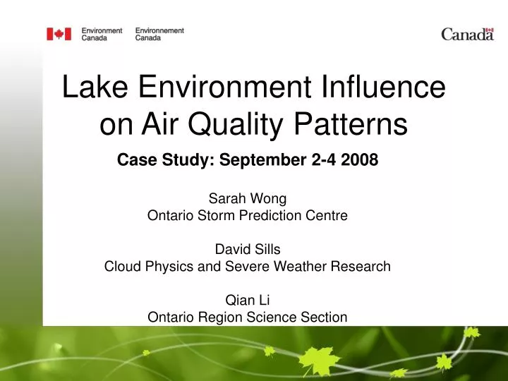 lake environment influence on air quality patterns
