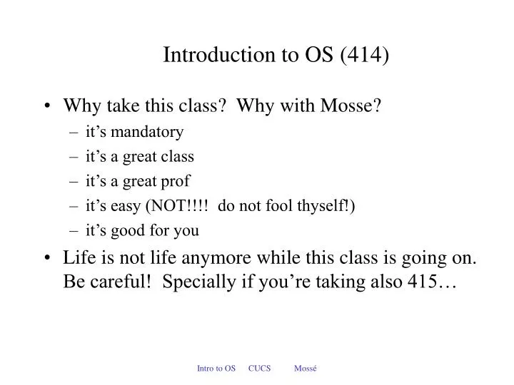 introduction to os 414