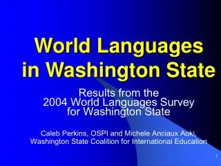 World Languages in Washington State
