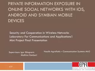 Security and Cooperation in Wireless Networks Laboratory For Communications and Applications1