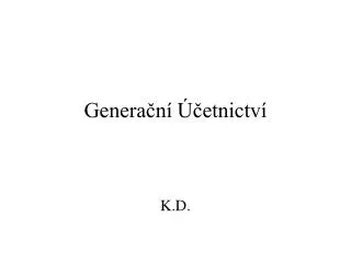 Generační Účetnictví