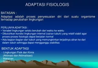 adaptasi fisiologis