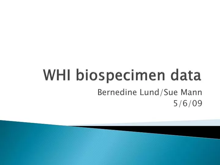 whi biospecimen data