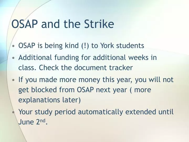 osap and the strike