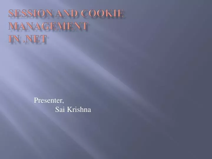 session and cookie management in net