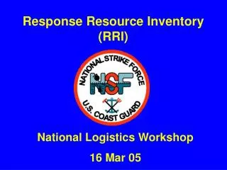 Response Resource Inventory (RRI)