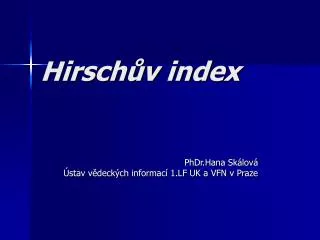 hirsch v index