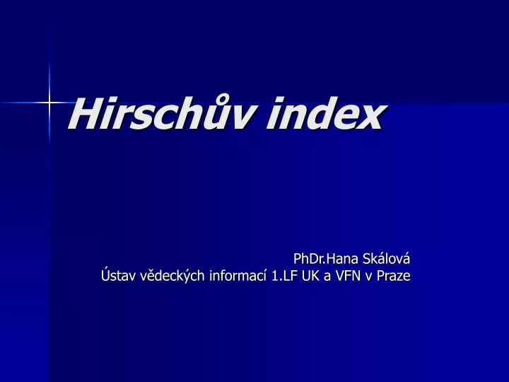 hirsch v index