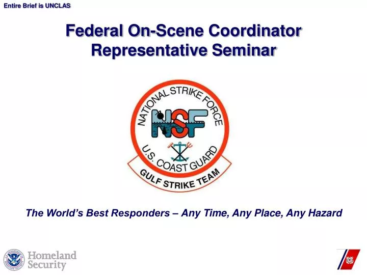 federal on scene coordinator representative seminar