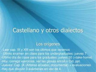 castellano y otros dialectos