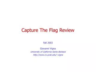 Capture The Flag Review