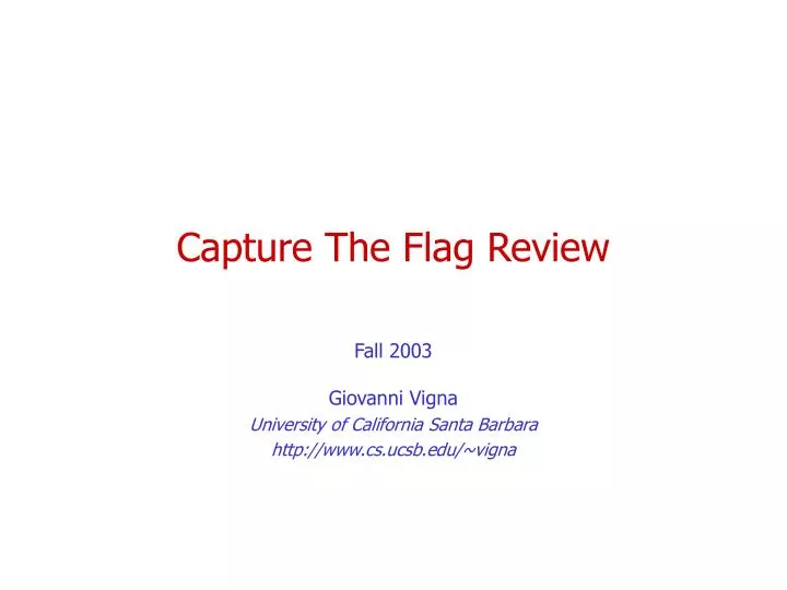 capture the flag review