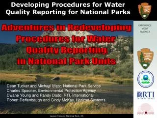 Developing Procedures for Water Quality Reporting for National Parks