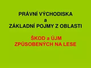 pr vn v chodiska a z kladn pojmy z oblasti kod a jm zp soben ch na lese