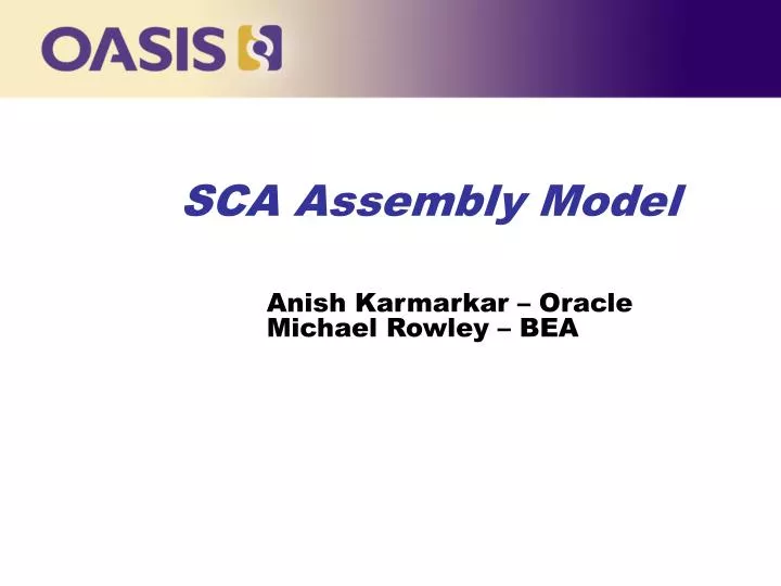sca assembly model anish karmarkar oracle michael rowley bea