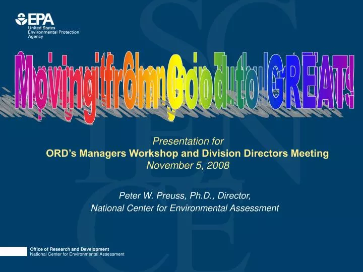 peter w preuss ph d director national center for environmental assessment