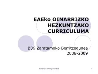 eaeko oinarrizko hezkuntzako curriculuma