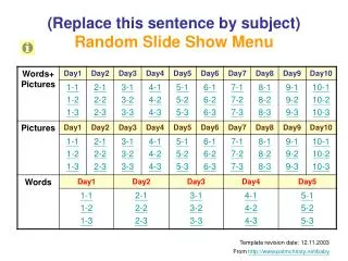 replace this sentence by subject random slide show menu
