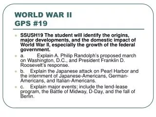 WORLD WAR II GPS #19