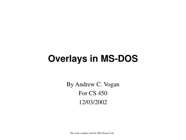 overlays in ms dos