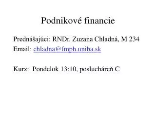podnikov financie