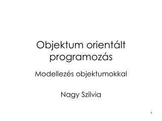 objektum orient lt programoz s