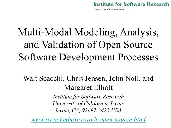 multi modal modeling analysis and validation of open source software development processes